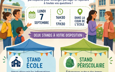 📣 Réunion participative à l’école – LUNDI 7 SEPTEMBRE à 16h30